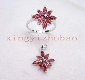 *Xingyi* 925 Sterling Silver natural Garnet suit fashion Beautiful birthday gift Super value Gift boxin the Accessories/Fashion Jewelry, Other Jewelry category - from Buy2taobao.com to provide professional Taobao agent buy service