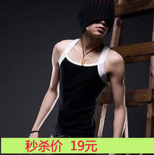 特价2010新款 韩版正品纯棉潮男 无袖健身运动男士背心紧身汗背心
