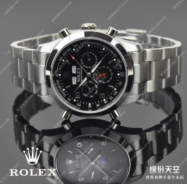 信誉Rolex劳力士天窗万年历夜光全自动机械男士手表