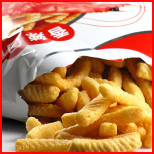  膨化食品 80特产零食 裕荣虾味先 香辣味60克 台湾进口非油炸虾条