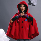 【7】裂帛正品2011 多用 连帽斗篷 羊毛呢大衣 女巫1号1147*