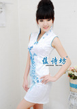 2013夏裝新款改良中式復古唐裝無袖短旗袍 旗袍裙女裝旗袍