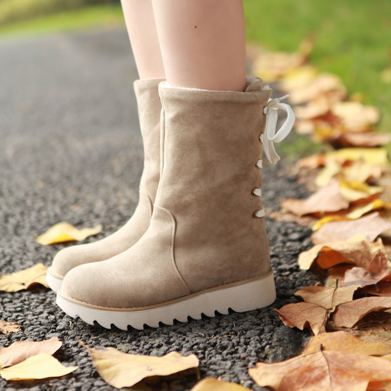 秋冬短靴平跟女鞋...