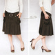 咖啡色 休闲帅气 韩版口袋中裙