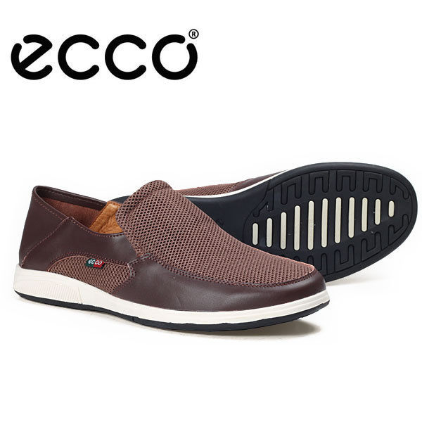 ecco爱步 男士夏季最佳选择 透气网面牛皮男鞋 一脚蹬款 2019