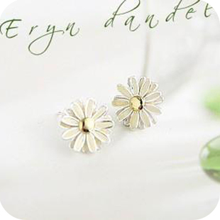  0157 流行饰品 韩剧清新简约雏菊花朵耳钉耳饰