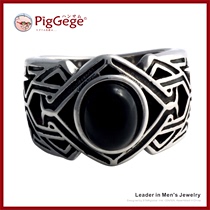 PigGege皮哥哥个性复古饰品|仿旧玛瑙戒指|精钢指环|潮流配饰