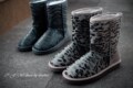 UGG5825 豹纹+斑马纹 鸡皮绒 雪地靴 高筒
