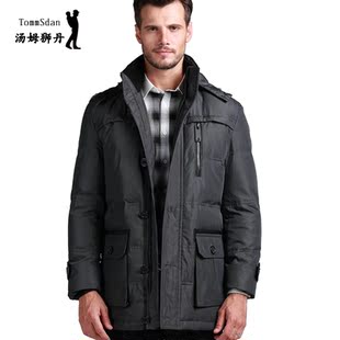  包邮正品商务休闲羽绒服男士新款中长款可中老年加厚羽绒服男装