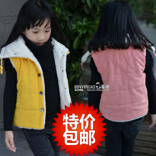  蕃猪童装女童秋装儿童马甲背心秋冬棉背心马夹