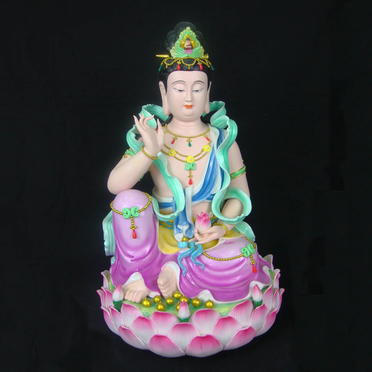 坐莲观音佛像 德化彩绘观音送平安摆设摆件居家装饰/陶瓷观音菩萨在类目 家居饰品, 摆件中 - 来自Buy2taobao.com提供专业的淘宝代购服务