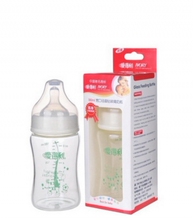 正品 爱得利婴儿宽口径晶钻玻璃奶瓶耐热200度不含双酚A 180ml