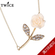 品牌特卖 Twice欧美饰品 魅力公主系向阳之诗玫瑰吊坠短款项链