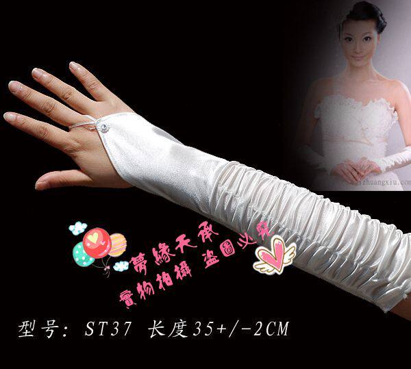 ST37无指手套  白色手套 婚纱手套 怕冷的可以配双手套哦12元