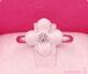 韩国直送 粉色镶钻四瓣花戒指 开口设计