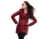 MIIIM正品 女式斜拉链长款个性气质秋冬<span class=H>羽绒</span>棉<span class=H>服</span>棉衣 <span class=H>批发</span>