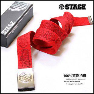 小猪STAGE最新款官网同步双面御用加厚加长帆布 皮带 盒装腰带