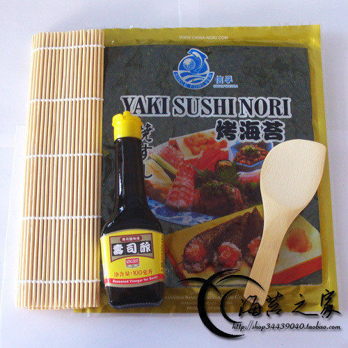 （包邮）日韩寿司料理紫菜包饭专用 高端A级海苔+帘子勺子+寿司醋