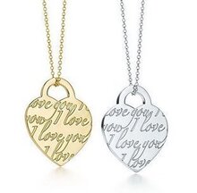 tiffany collar de plata fina color I LOVE YOU par par par par joyas pendiente