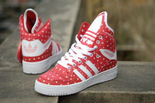  包邮正品阿迪达斯Adidas三叶草 女式波点大鞋舌加毛潮流鞋板鞋