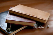 手工个性定制记事日记本复古旅行笔记本手账本，tn日式旅行牛皮本子
