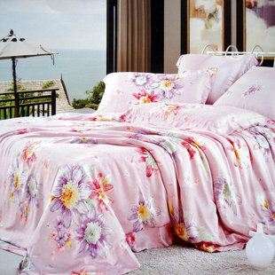 100%高档天丝印花面料 床上用品布料，床单被罩 四件套