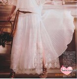 2012新款4月DRWCYS梨花双层雪纺蕾丝半身长裙正反两穿