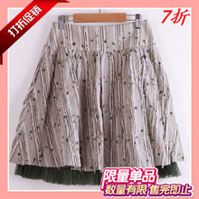 <span class=H>纤牌</span>纤K&CH专柜<span class=H>正品</span>CH628竖纹蕾丝<span class=H>女装</span>半身裙