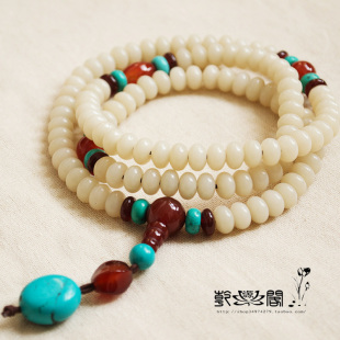  『温润如玉』菩提根藏式108颗菩提子佛珠佛牌手链纳福迎瑞念珠