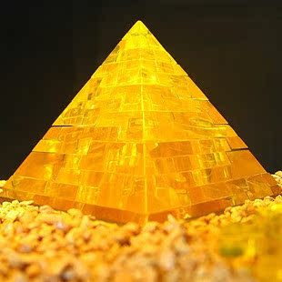  風靡全球3d立体水晶拼图 创意diy益智拼装玩具 神秘金字塔 黄/蓝