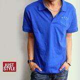 「型人社 2件包快递」 高磅纯棉短袖翻领T恤--最新品 宝蓝