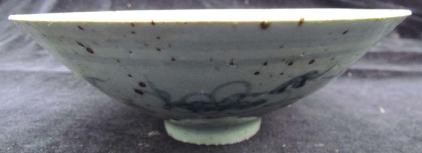 老古董 古玩 收藏 古<span class=H>瓷器</span> 青花<span class=H>瓷器</span>花草人物碗 收藏佳品Q32