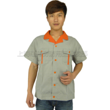 特价夏季夏天短袖米色劳保工作服单件男女汽修服厂服工装批发