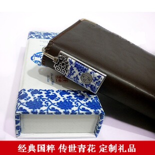  文渊阁 特色工艺品 真瓷 青花瓷书签 出国商务创意礼品 正品促销