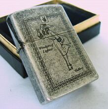 ■经典百年■3钻卖家★香港威胜出品的古银版风中女郎打火机ZIPPO