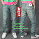LEVIS BLACK五角星白标 浅色压皱个性牛仔裤
