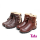 热销专柜正品tata他她09冬新款羊毛+牛皮低平跟女短靴子FVP42R