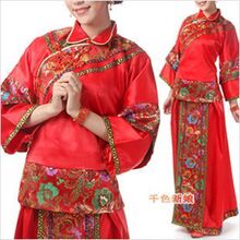 【真人秀&middot;实物图】翻领格格装-秀禾服新娘敬酒服长旗袍（多图）