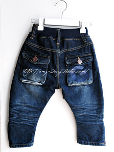  特价清仓现货 韩国进口童装 goldfish 儿童牛仔裤 垮裤 大PP裤