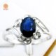 经典风情 18K白金天然蓝宝石戒指 送妈妈的礼物