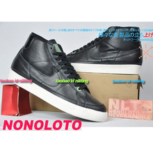 专柜正品高帮男款Nike Blazer Mid ND 3GX <span class=H>HTM</span>藤元浩 黑色 板鞋