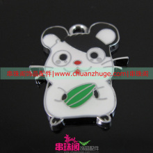 DIY饰品配件|皇冠店|25*19mm小老鼠黑色（合金镀白K）11元10个