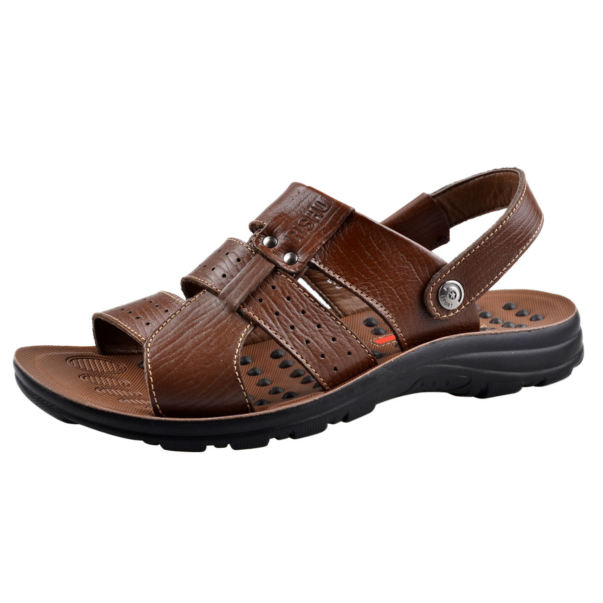 ... men's shoes counter genuine new massage men sandals soft leather