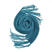 cachecache基本款时尚，保暖粗毛线加厚超长围巾孔雀蓝
