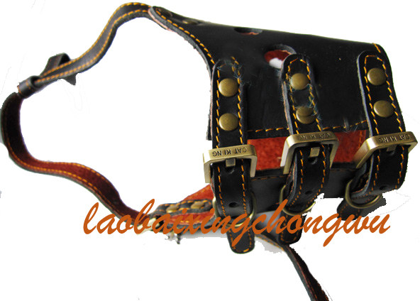 Adjustable leather dog muzzle large dog muzzle bridle dog masks large dog muzzle Golden Tibetan Mastiff muzzle