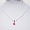 2/3mm小圆形天然珍珠吊坠项链石榴红银托珠宝珍珠链天然珍珠项链