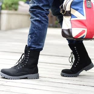  复古马丁靴军靴男靴子冬季英伦时尚靴男士皮靴高帮长筒靴韩版潮流
