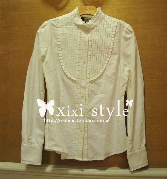 依恋ELAND专柜正品6折代购09款新品 <span class=H>淑女</span>长袖衬衫 EEYS93851C