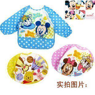 Disney 原单 宝宝防水反穿衣 吃饭衣 围兜 罩衣