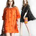 Golden Hay spring dress new 2012 hand- dimensional flower loose chiffon princess dress Korean JC11L020